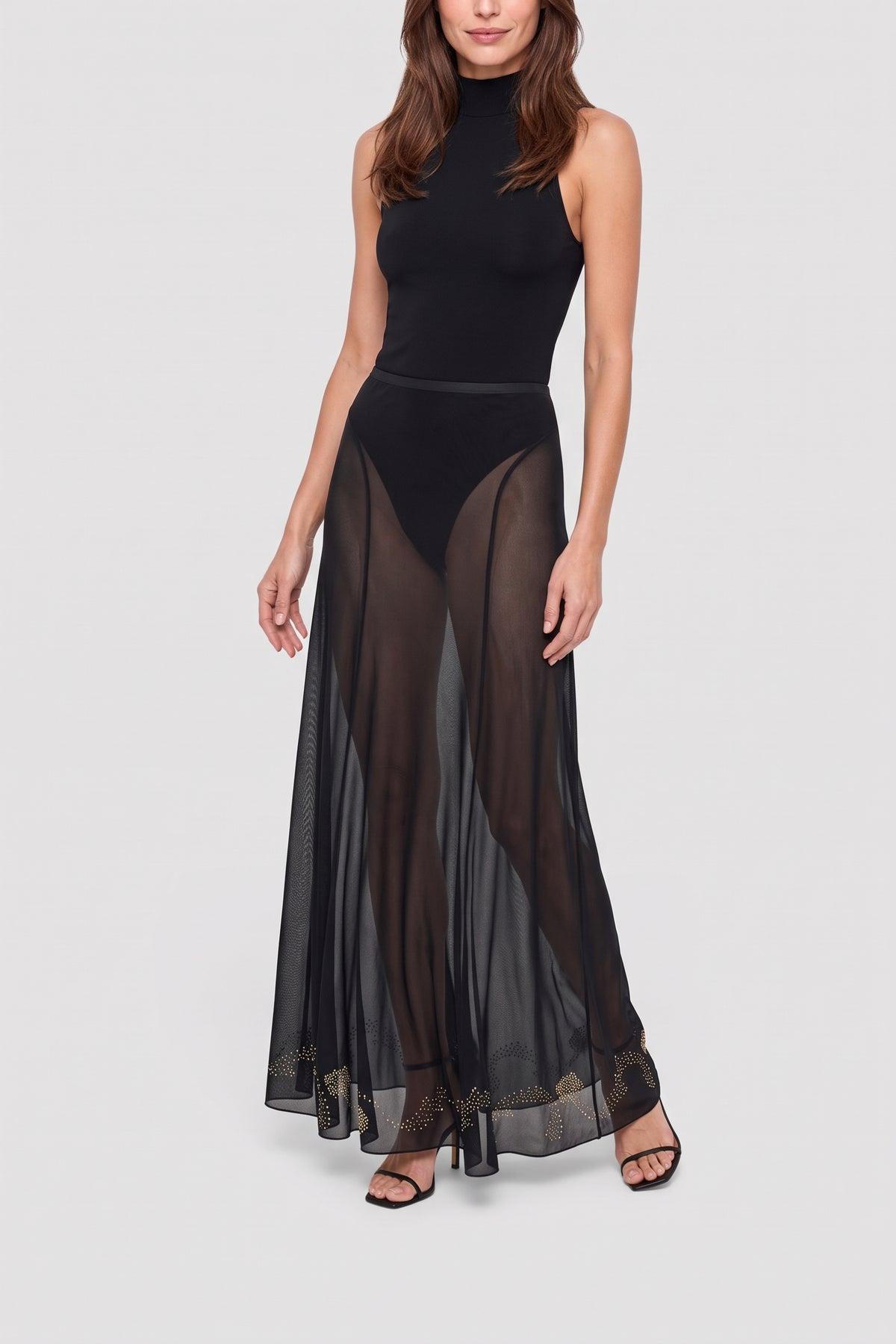 Jupe longue  transparente - Black