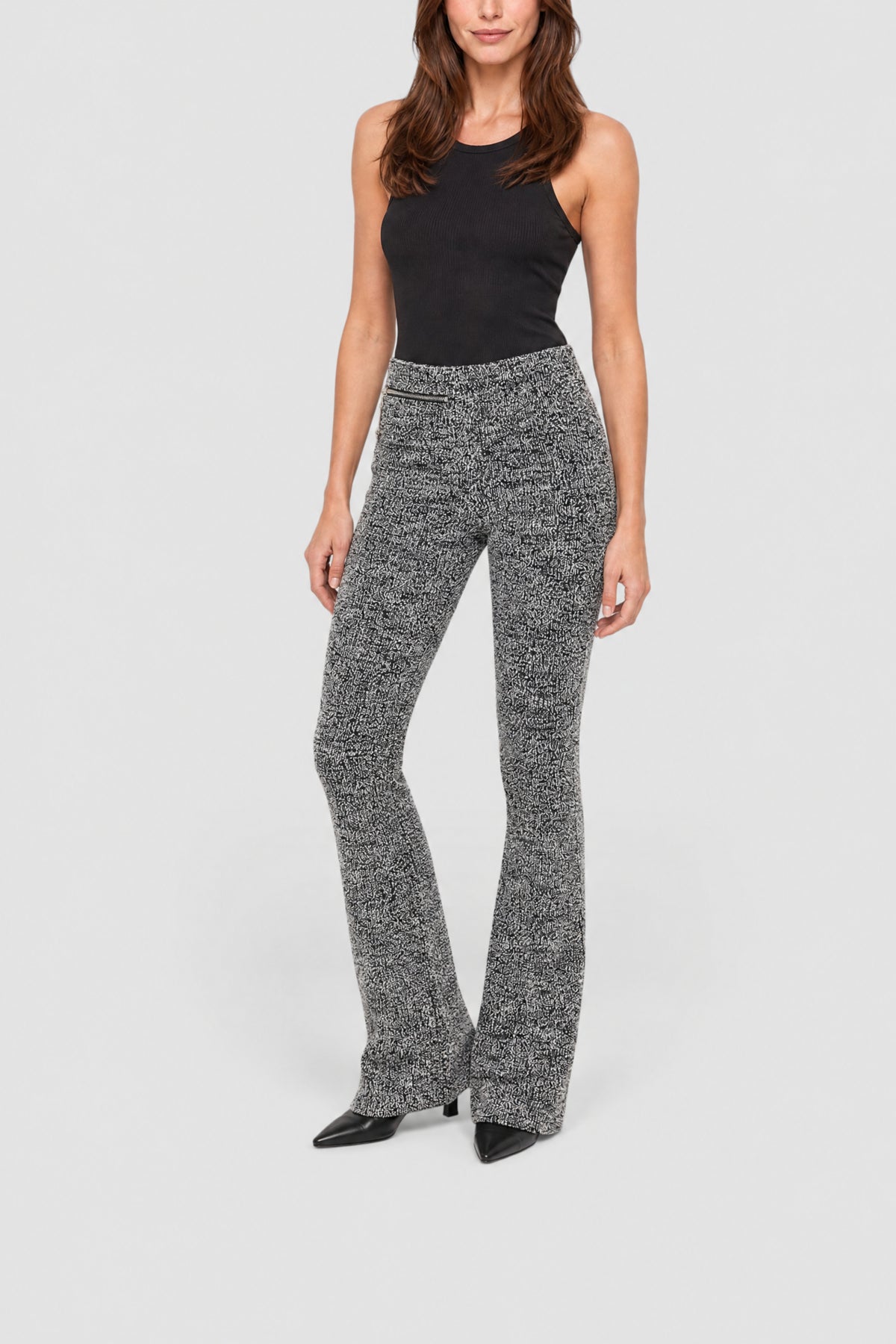 Pantalon taille haute bicolore - Navy/ White