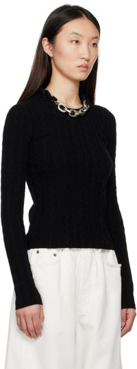 Black sweater in wool