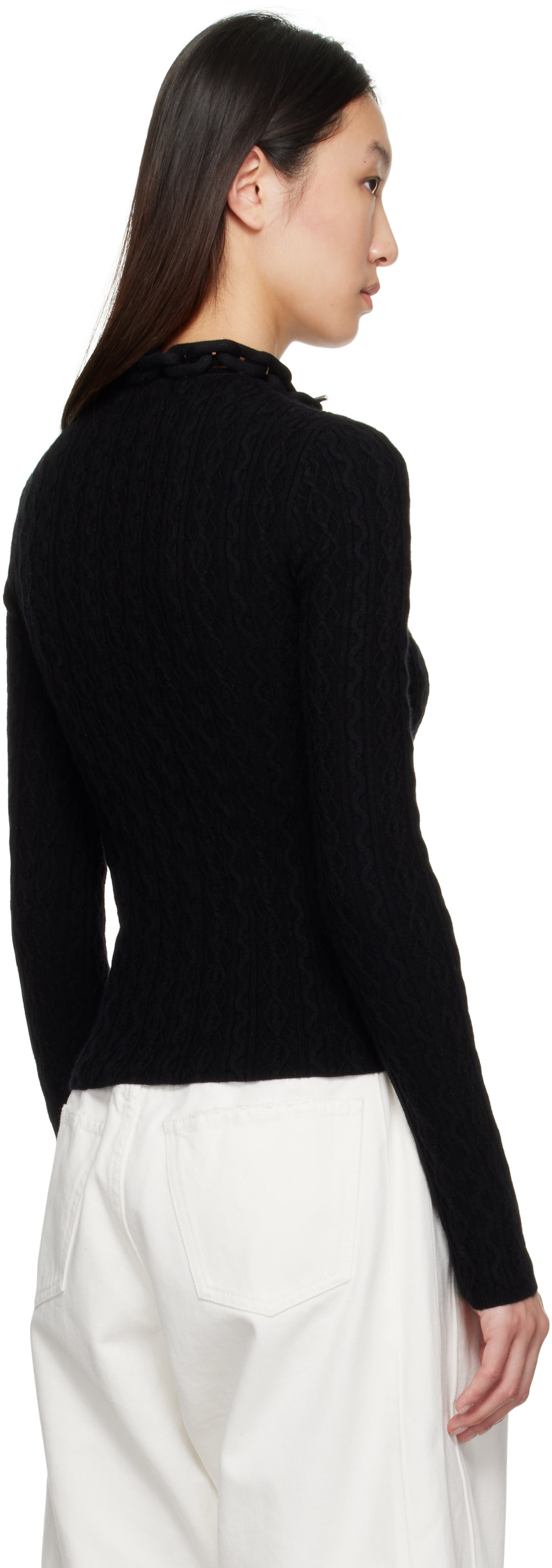 Black sweater in wool