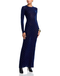 Long second-skin dress in wool