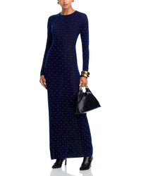 Long second-skin dress in wool