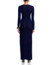 Long second-skin dress in wool