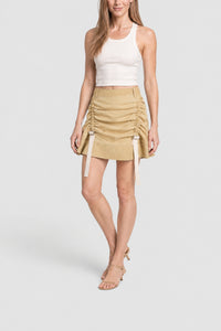 Jupe parachute en twill ocre - Ochre