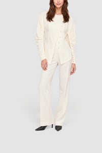 Blouse à manches longue asymétrique - Cream