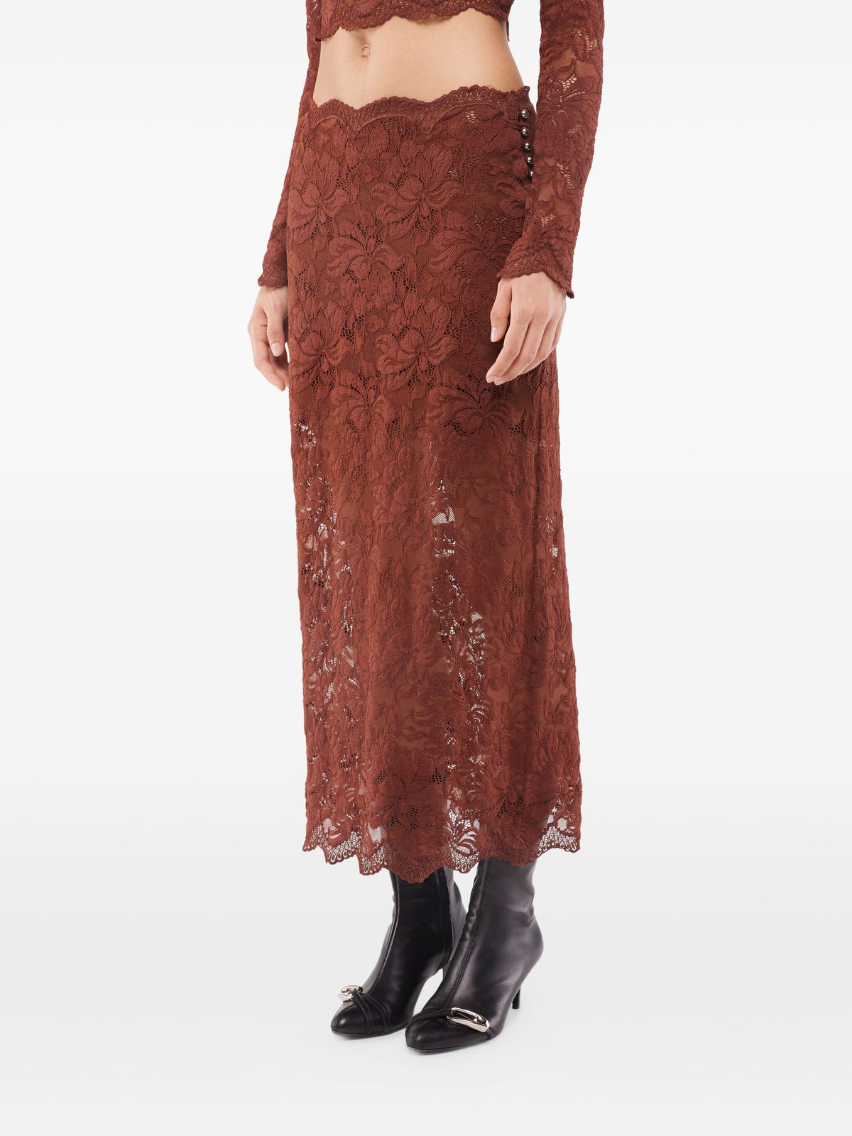 Midi skirt in lace