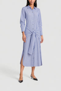 Robe à carreaux manches nouées - Mini Check & Blue & Whit