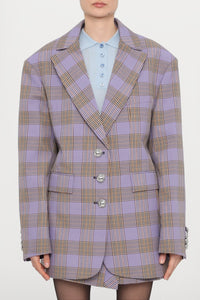 Veste tartan en laine - Tartan & Purple & Orange