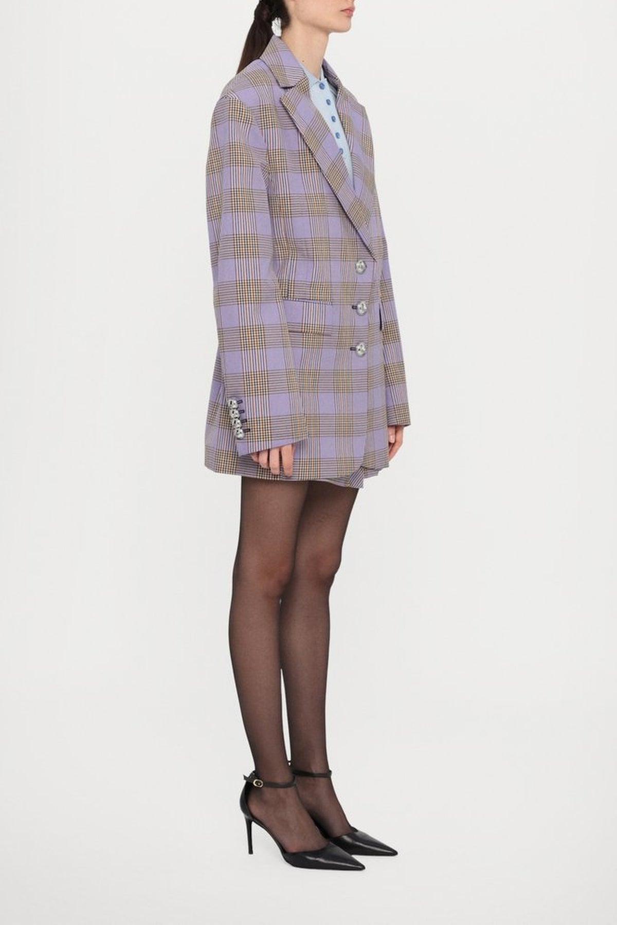 Veste tartan en laine - Tartan & Purple & Orange
