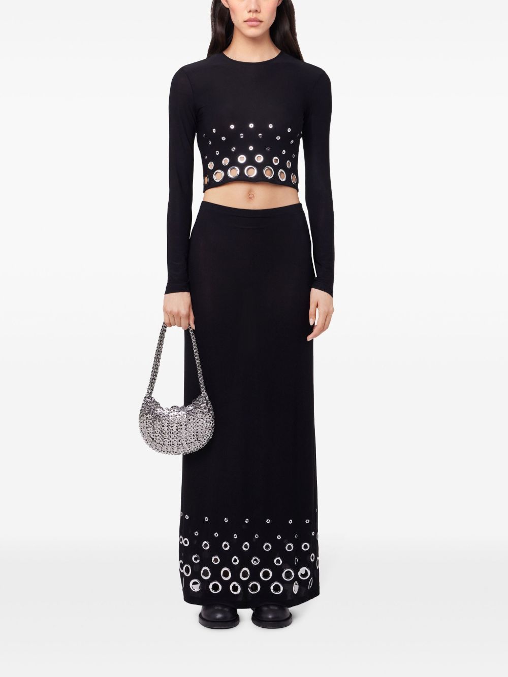 BLACK LONG SKIRT IN JERSEY SECOND-SKIN