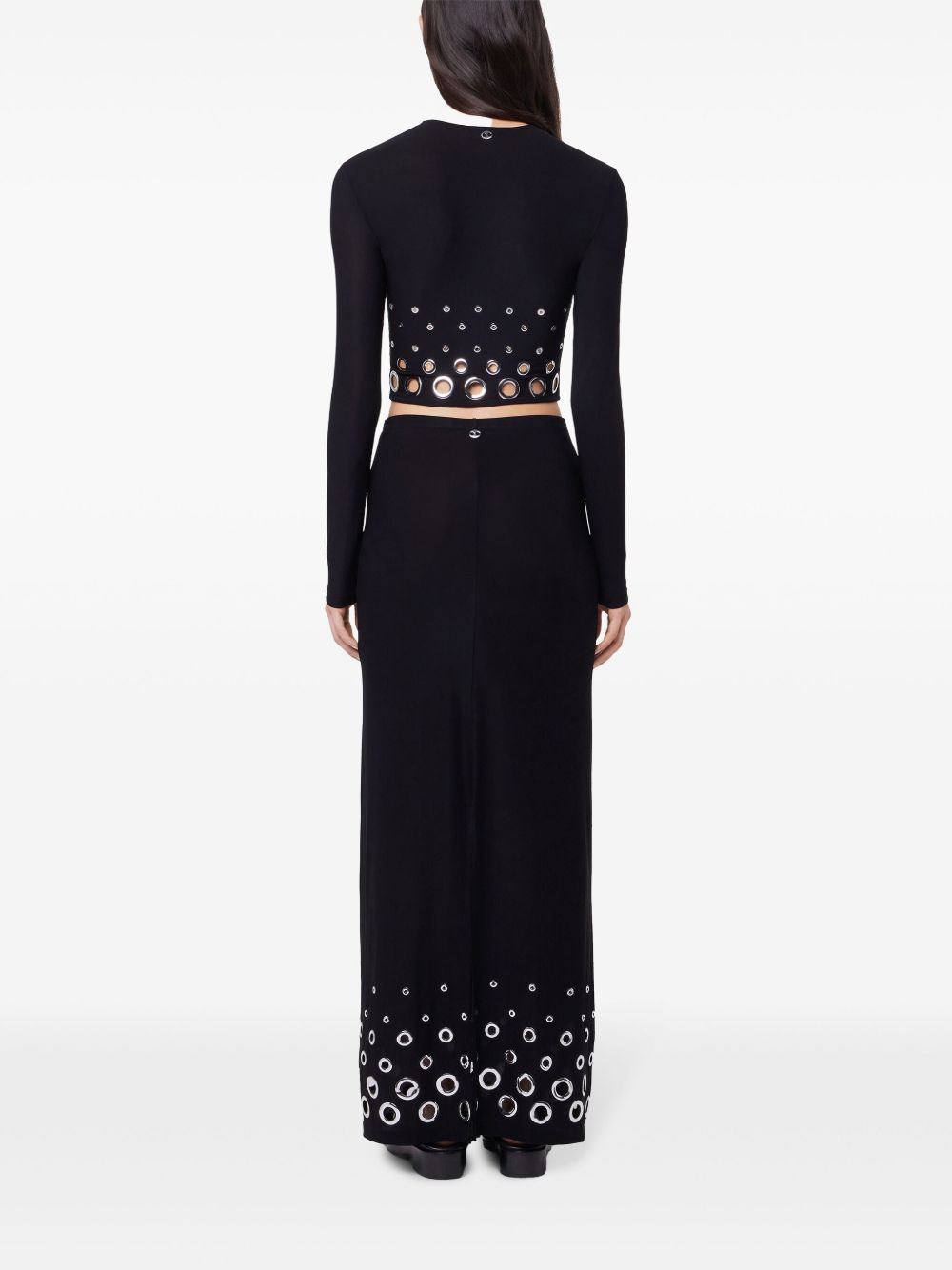 BLACK LONG SKIRT IN JERSEY SECOND-SKIN