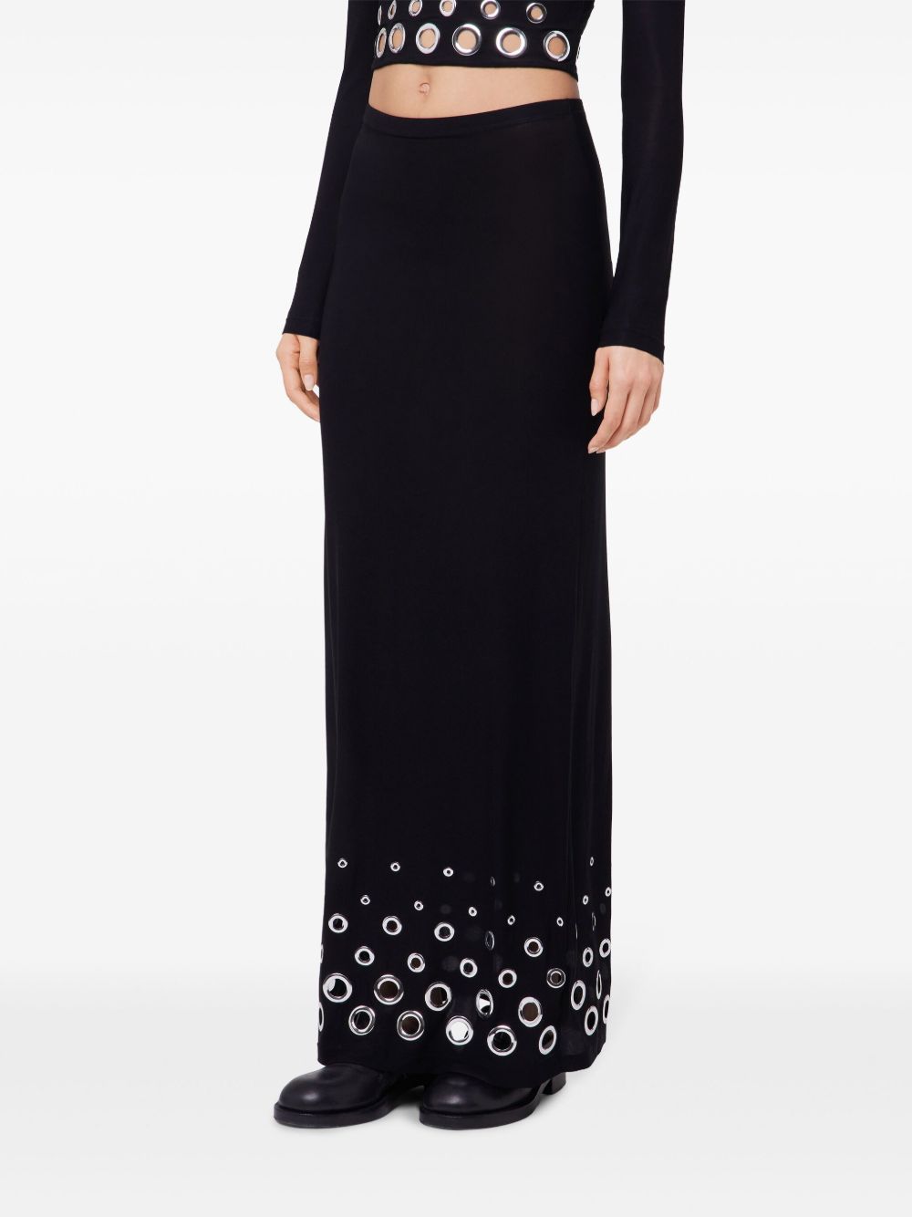 BLACK LONG SKIRT IN JERSEY SECOND-SKIN