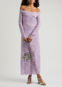 LAVENDER LONG DRESS IN LACE