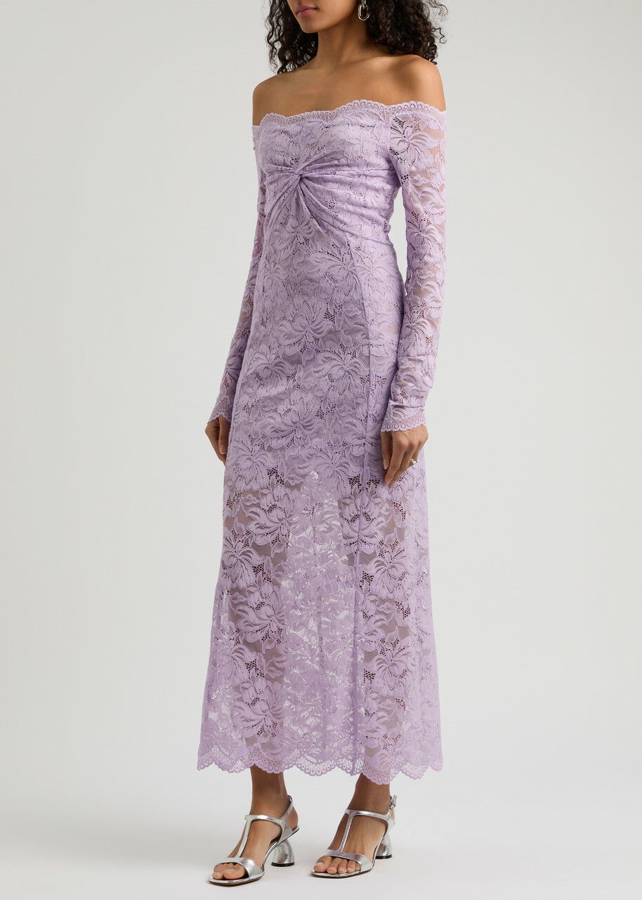 LAVENDER LONG DRESS IN LACE