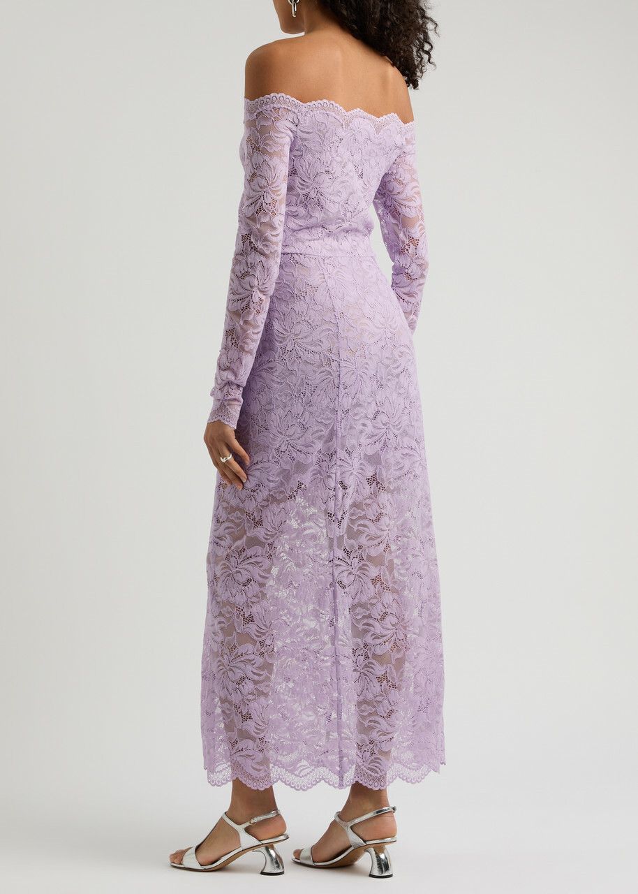 LAVENDER LONG DRESS IN LACE