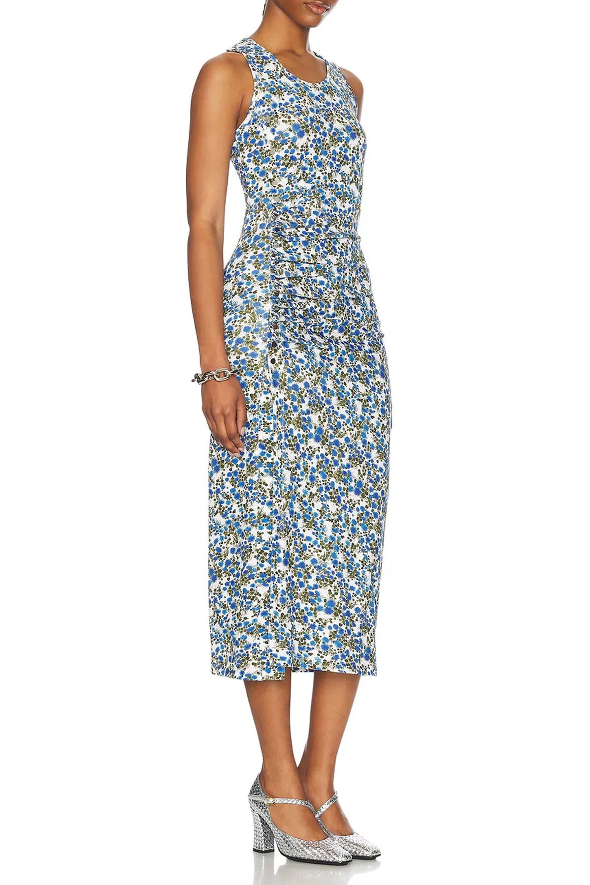 Robe longue Urania drapée - Golden Thistle & Green