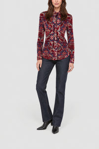 Chemise jacquard Tapisserie lavallière - Jacquard Tapestry & Navy