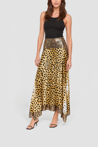 Jupe longue mesh guépard - Guepard Hairy & Brown