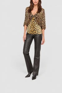 Top drapé mesh guépard - Guepard Hairy & Brown