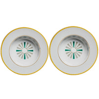 Lot de 2 assiettes à pâtes Guia en porcelaine - Green, Yellow & Gold