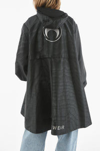 Veste coupe-vent moire à capuche recyclé - Black