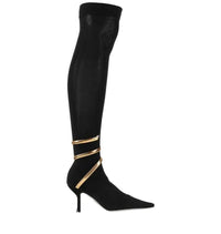 Cuissardes Juniper 80 en cachemire - Nero & Oro