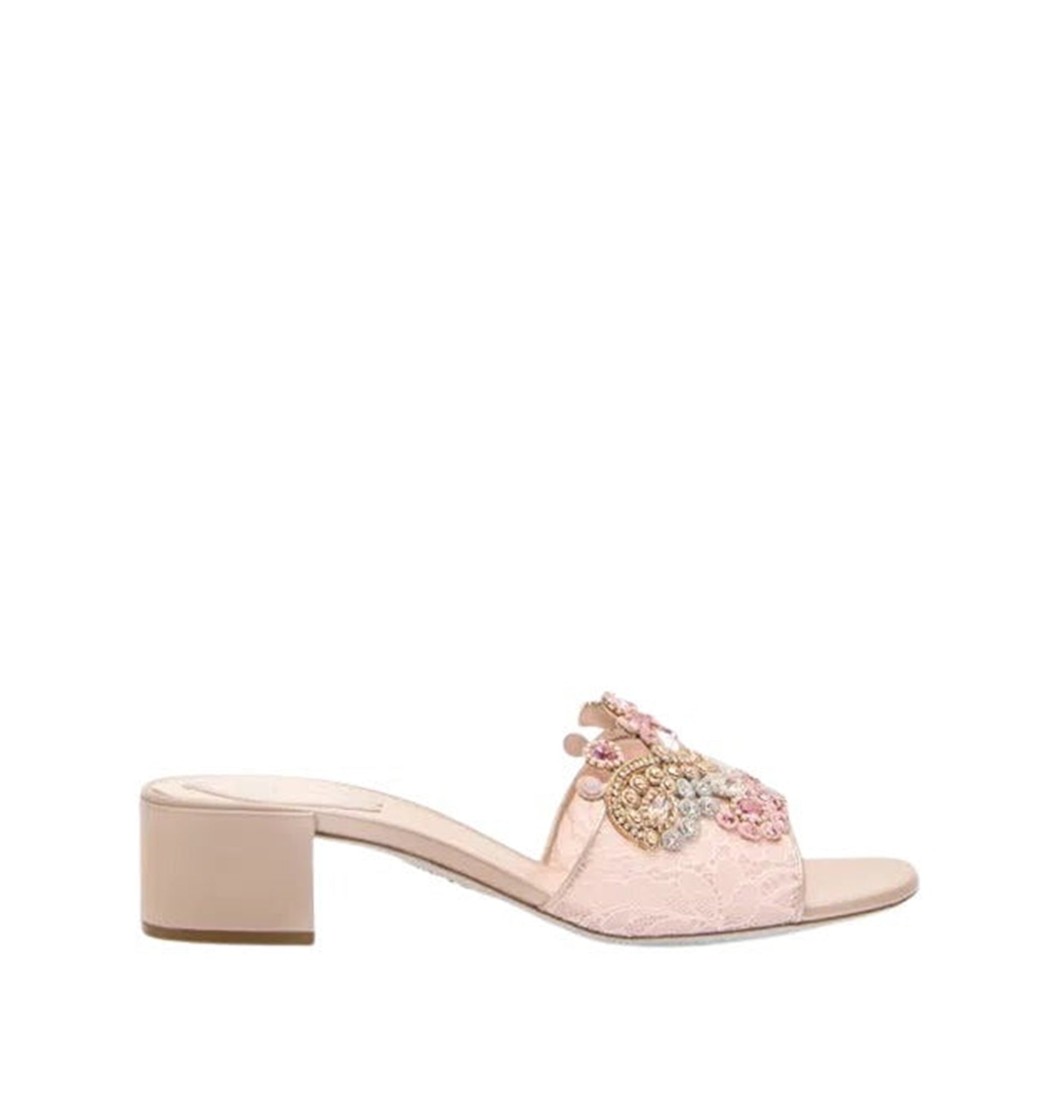 Sandales Venezia 40 à strass en cuir - Rose Opal