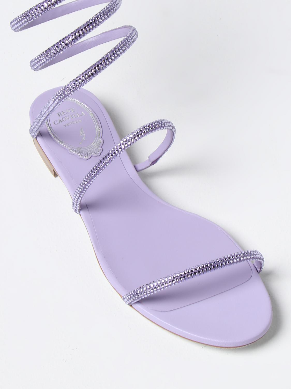Sandales plates Supercleo à strass en satin - Lilla & Provence Lavander