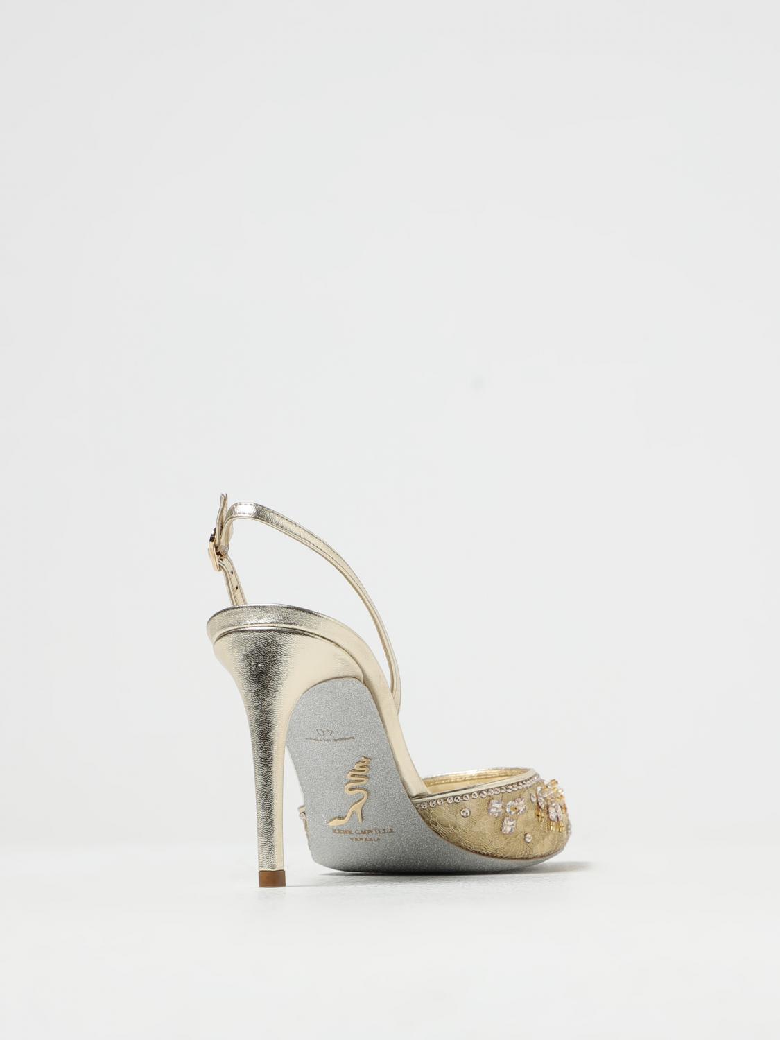 Slingbacks Aretha 80 à strass en cuir - Oro & Shadow
