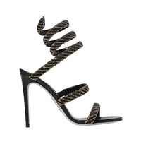 Sandales à talons Cleopatra 105 à strass en satin - Nero & Sunshine