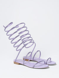 Sandales plates Supercleo à strass en satin - Lilla & Provence Lavander