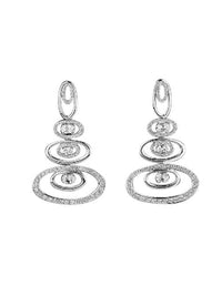 1qty DJV / QTY DISPO : 0-QTY VENDUES : 0-ST : 0% PRIX // Argent Rhodié Boucles d'oreille sur argent rhodié serties de Burmalite™ blanche pavé /// RECO : 191€