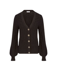 Cardigan Retro en laine - Noir