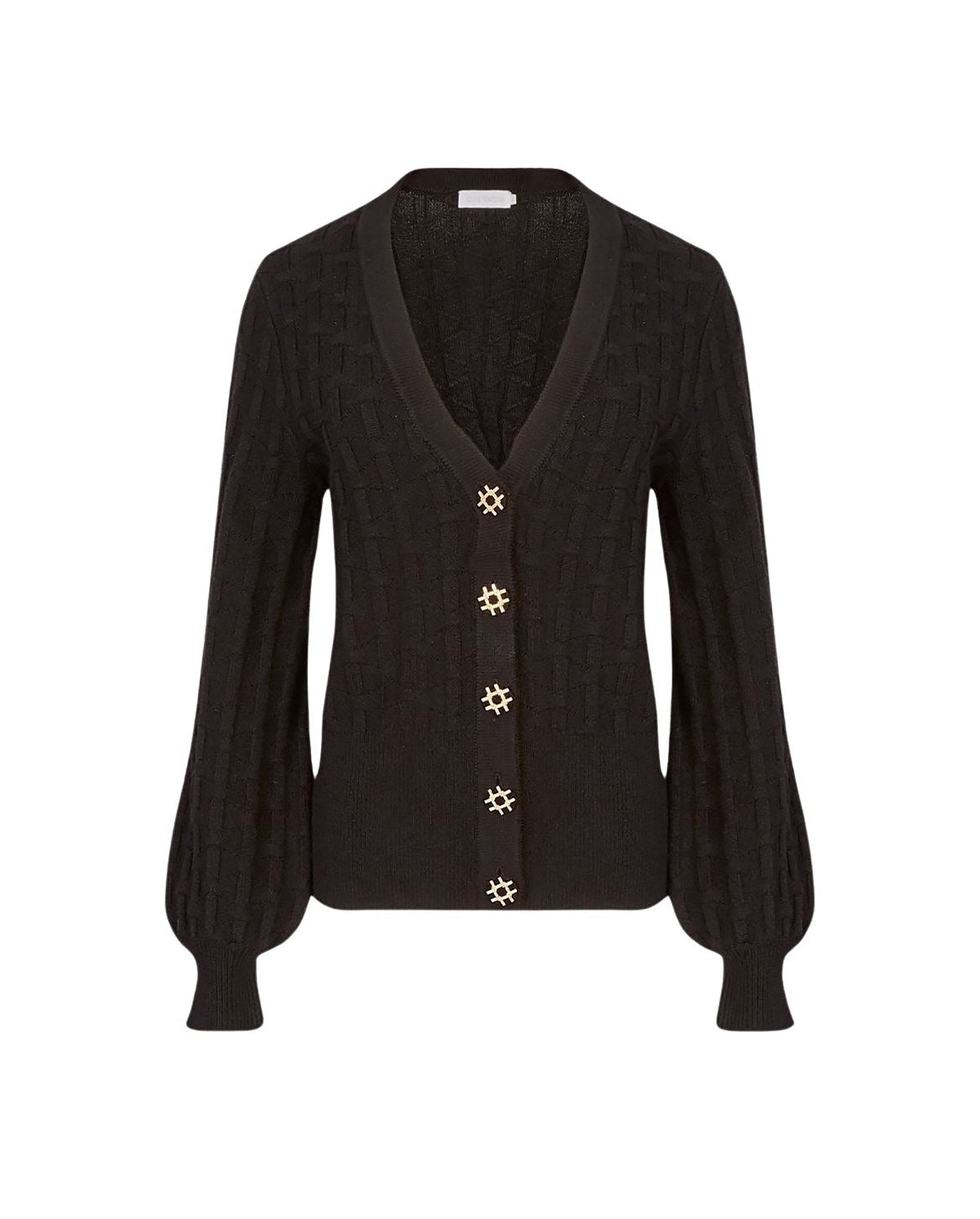 Cardigan Retro en laine - Noir