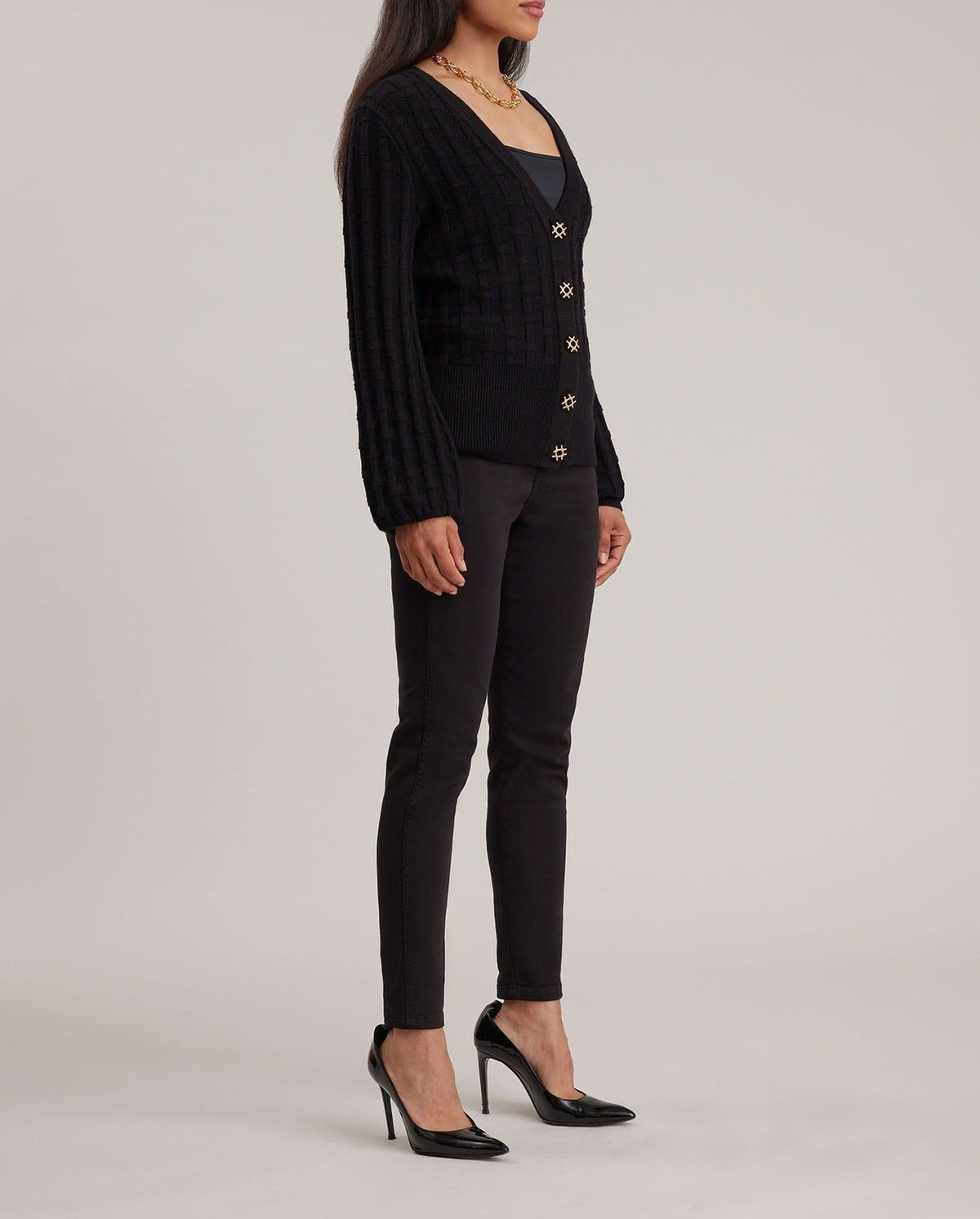 Retro wool cardigan - Black