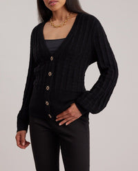 Retro wool cardigan - Black