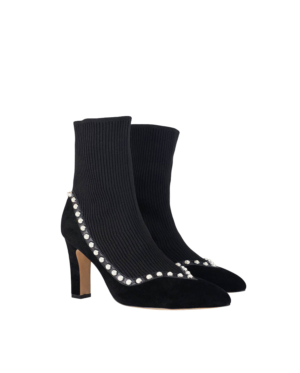 Bottines Rime en daim à bout pointu - Black
