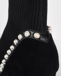Bottines Rime en daim à bout pointu - Black