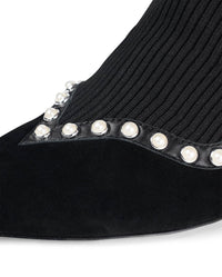 Bottines Rime en daim à bout pointu - Black