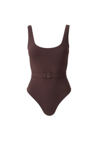 Maillot une pièce Rio texturé - Brown Ribbed