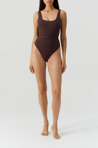 Maillot une pièce Rio texturé - Brown Ribbed