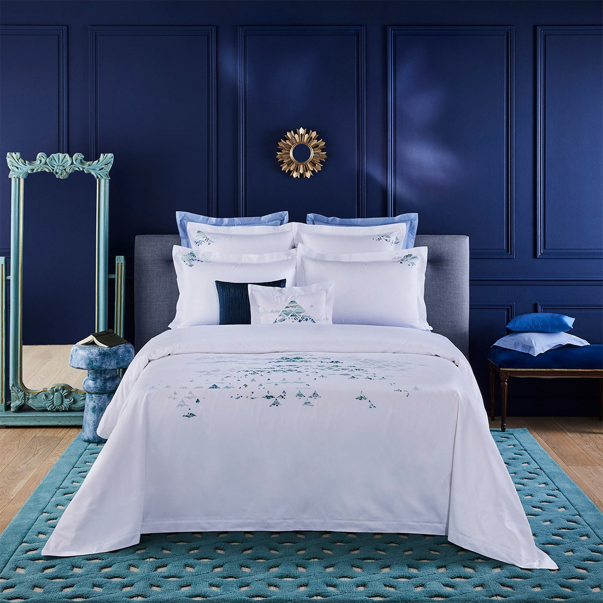 Housse de couette Rivoli - Bleu & Vert