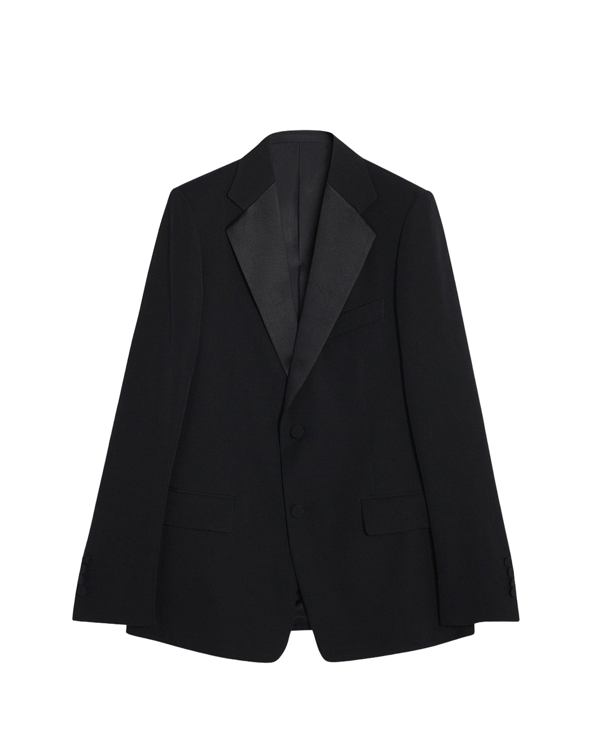 Veste simple à poches en laine - Noir