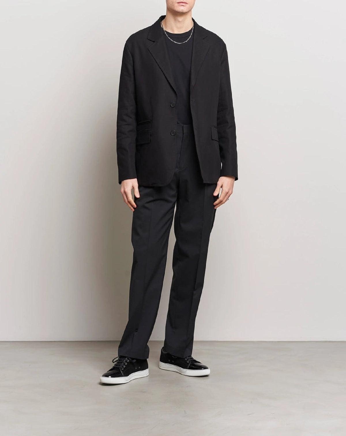 Blazer à simple boutonnage en laine - Noir