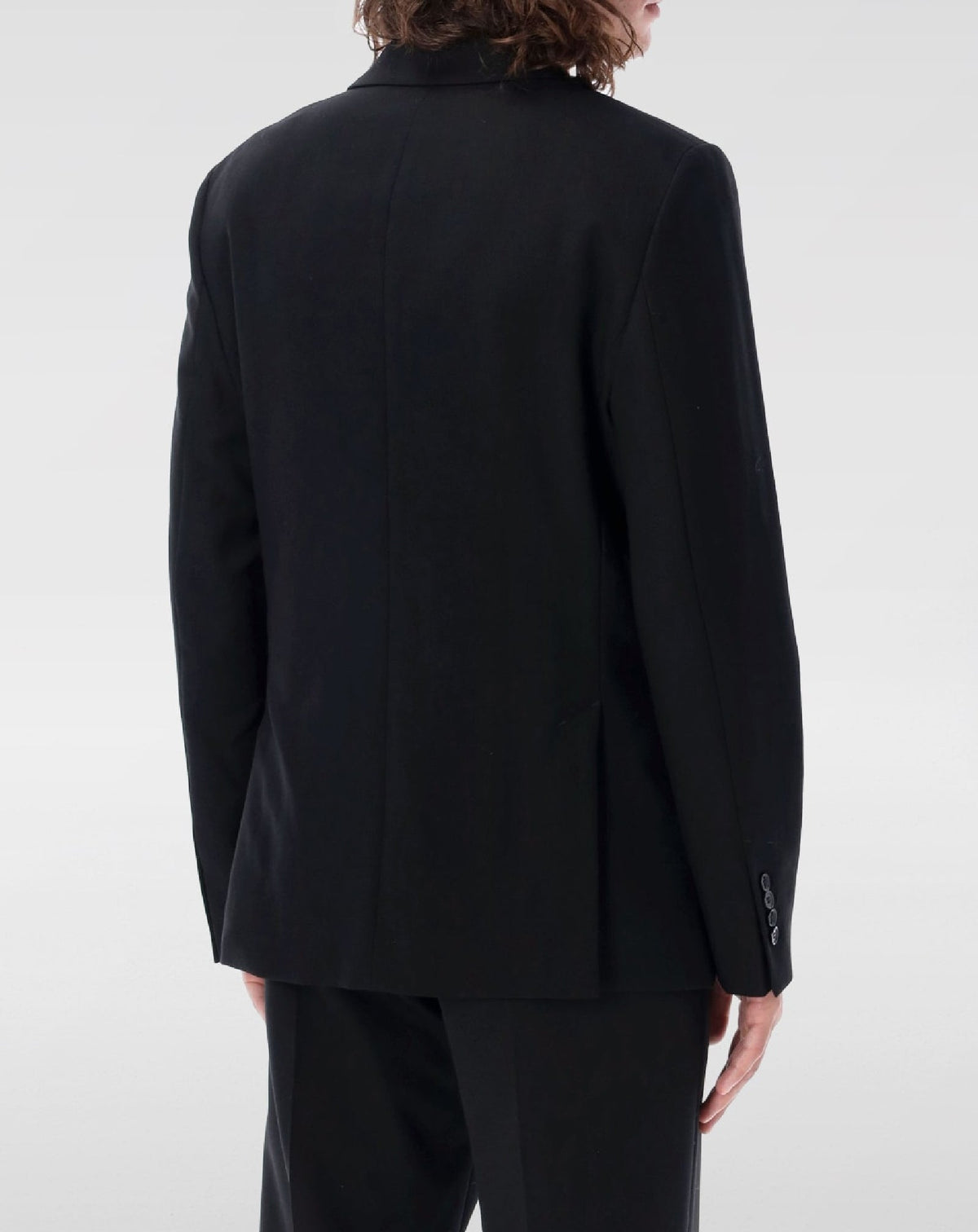 Blazer à simple boutonnage en laine - Noir
