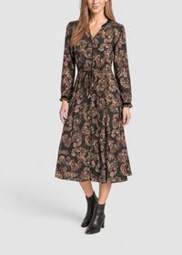 Robe courte à manches longues en soie - Ebene