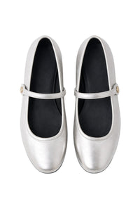 Ballerines Les Georges en cuir - Argent