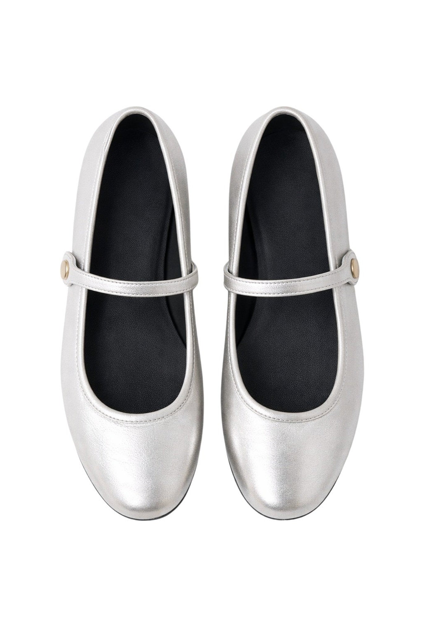 Ballerines Les Georges en cuir - Argent
