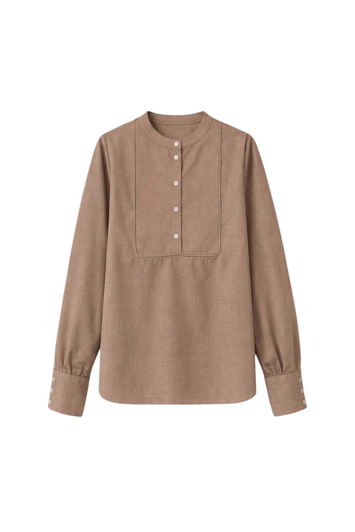 PRIX RECO : 50 // Chemise Le Dahl en laine - Marron Clair