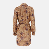 BEIGE/PRUNE ROBE CHAINE & TRAME OMBELINE